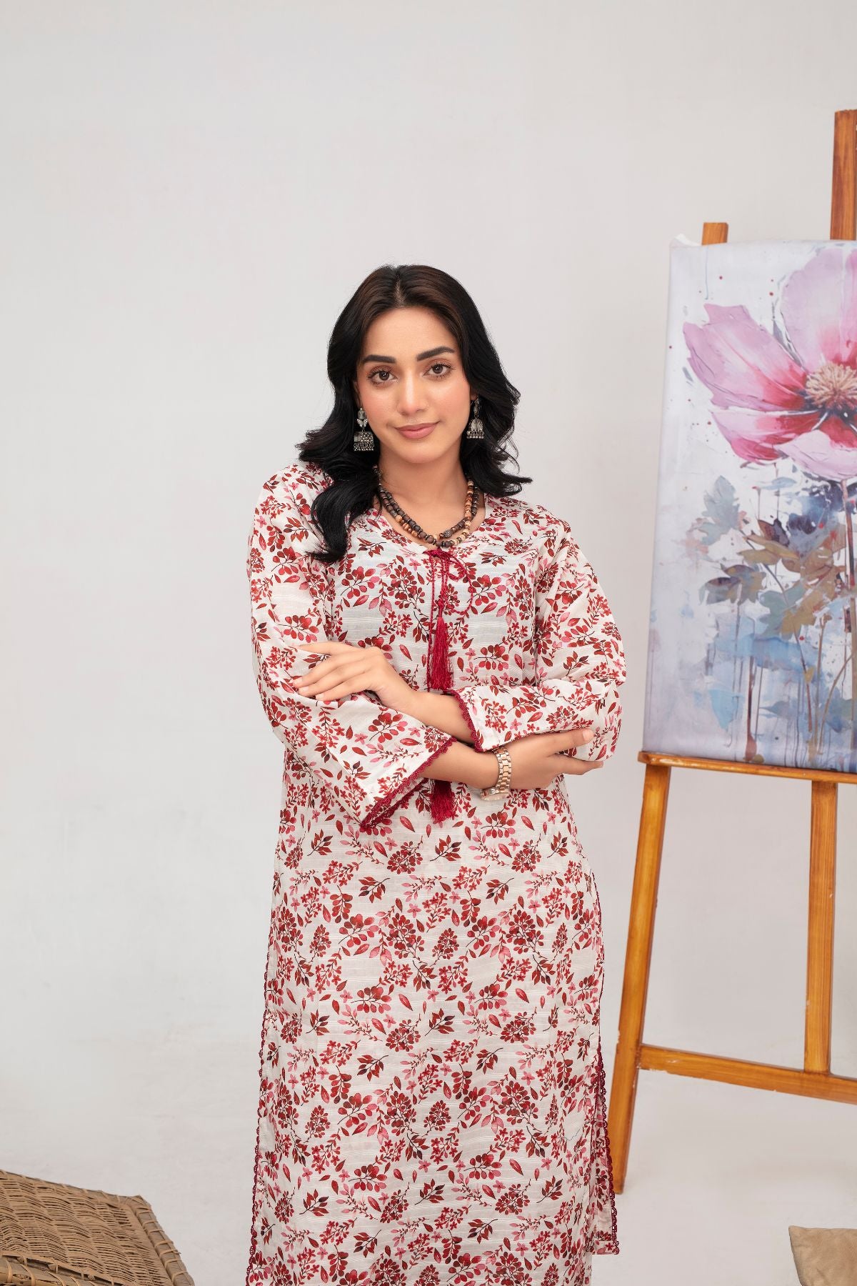 Crimson Bloom Lawn 2 piece Suit | Ready To Wear