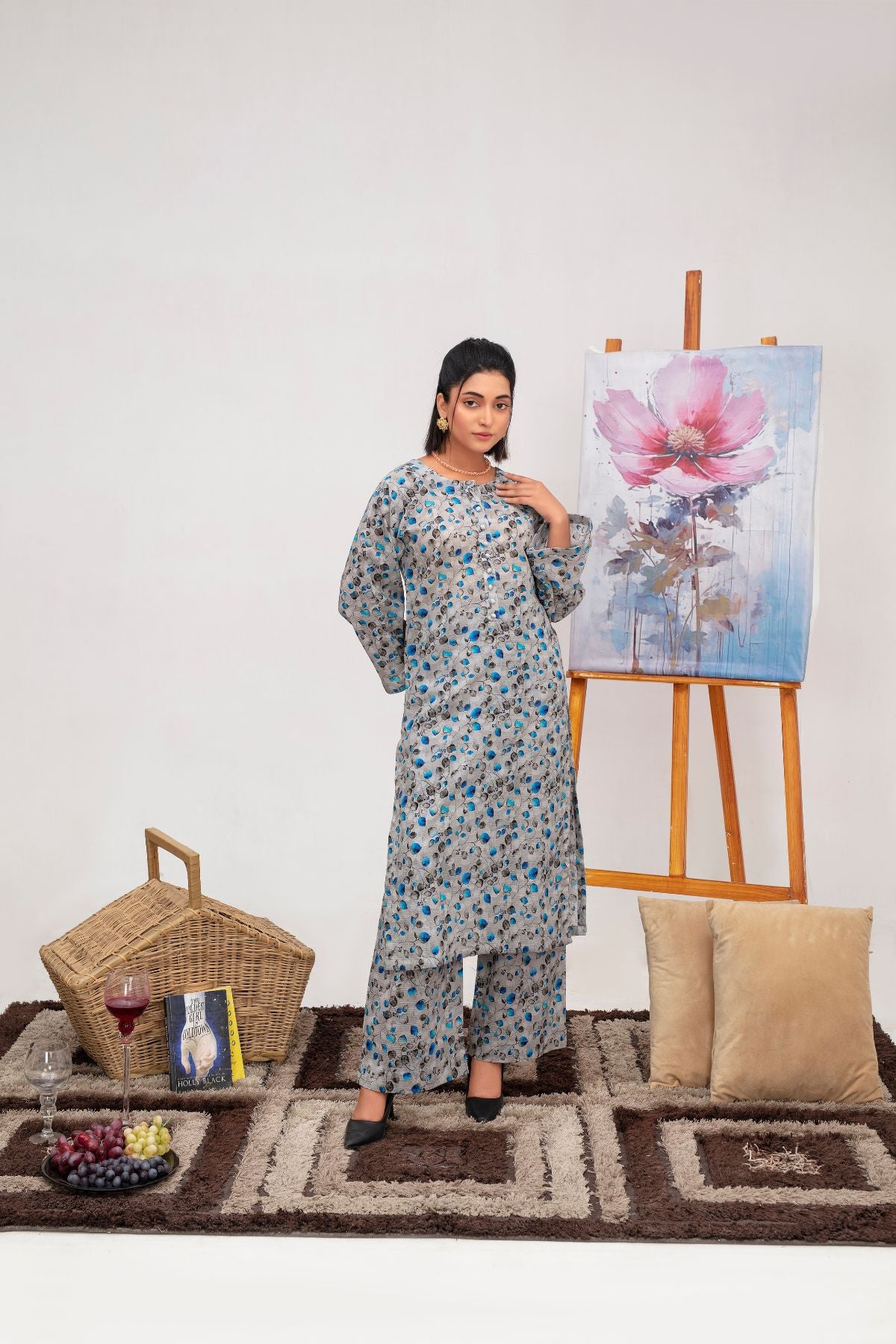 Azure Whisper Lawn 2 piece Suit