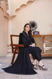 NOOR 7 – Black Khaddar 3-Piece Lace-Trimmed Suit