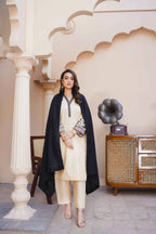 Cream Khaddar 3 piece suit