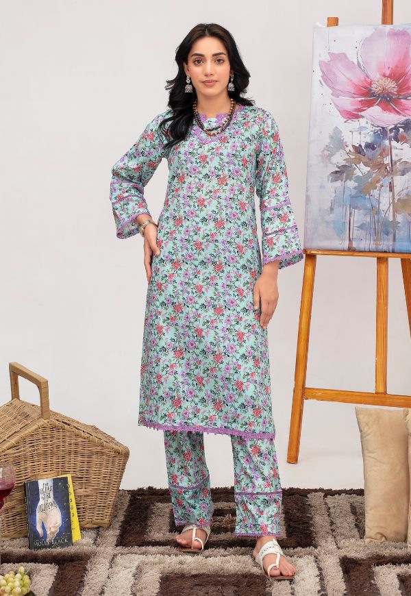 Floral Lace Lawn 2 piece Suit | Ready To Wear