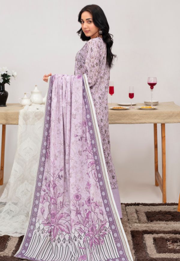 Lavender Bloom Lawn 3 piece Suit | Ready To Wear