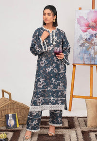 Midnight Bloom Lawn 2 piece Suit